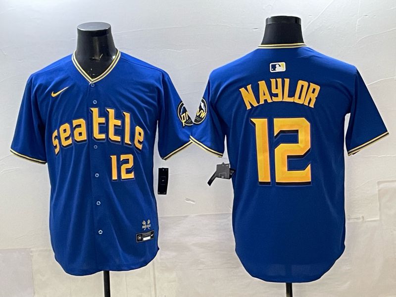 Men Seattle Mariners #12 Naylor blue Game Nike MLB 2025 Jersey 001->seattle mariners->MLB Jersey